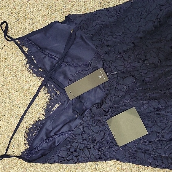 Lulu's Midnight Blue Flirting With Disater Lace Dress, Womens Medium NWT - Picture 6 of 8